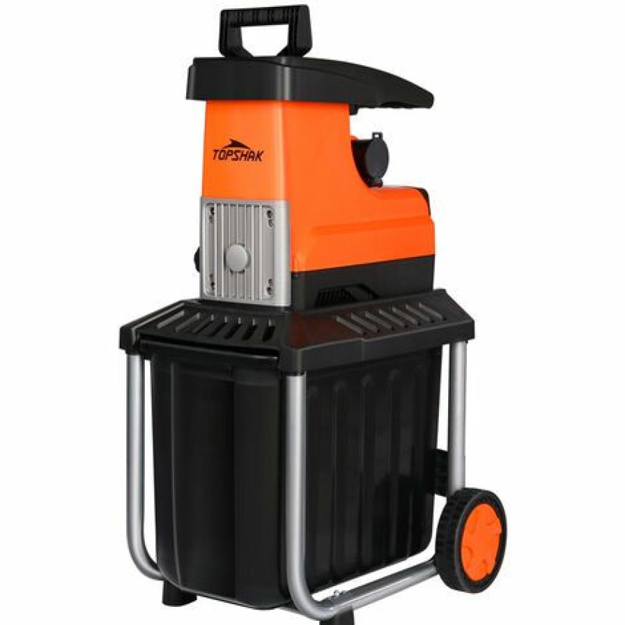 Topshak Ws2 Elektrischer Gartenhacksler 2800W Holzhacksler 45Mm Max. Schnittdurchmesser 60L Pflanzenzweig Hacksler Mit Radern Best