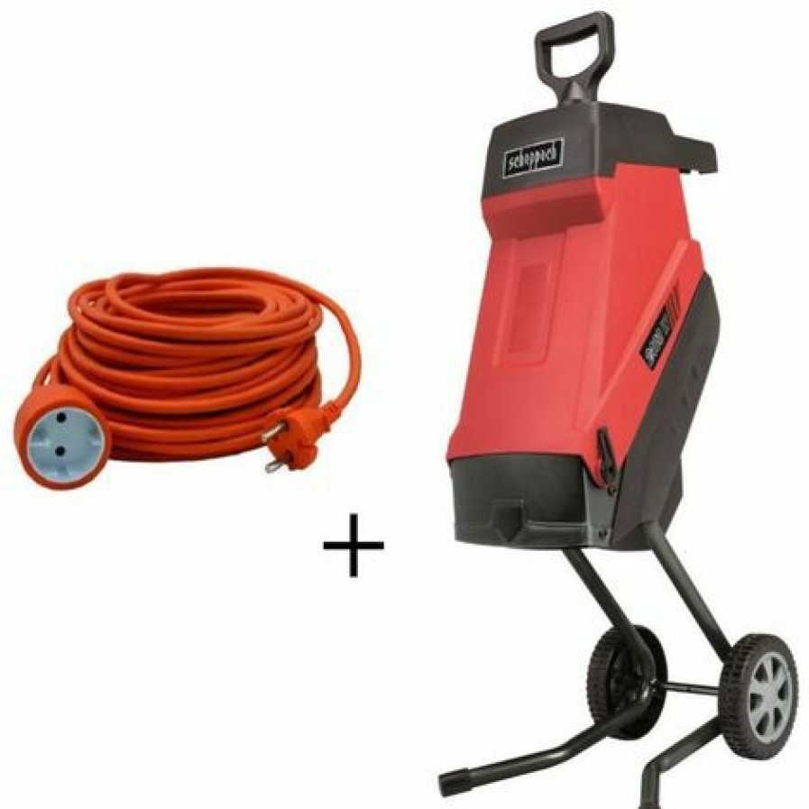 Elektro-Gartenhacksler Schredder 2400W 45Mm Scheppach Gs55 + Elektrokabel 20 Mt Hot