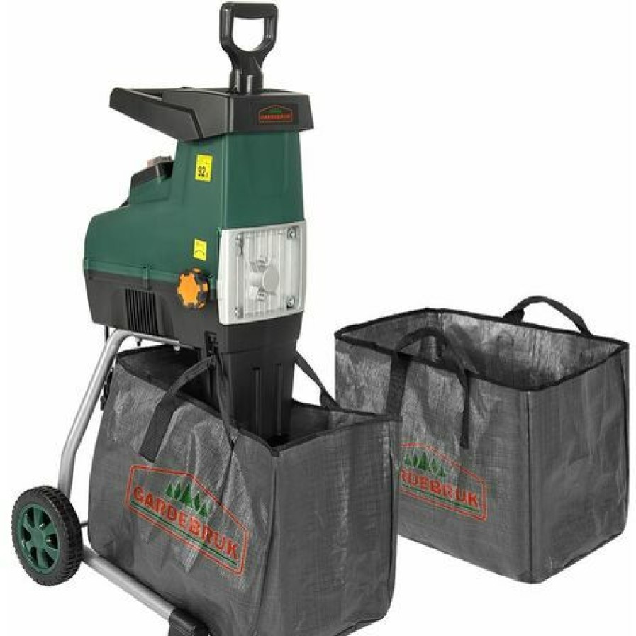 Gardebruk Elektrischer Leisehacksler 2800W Max. 44Mm Aststarke 2X 60L Auffangbeutel Gartenhacksler Walzenhacksler Schredder Hacksler Hot